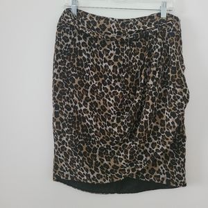 MANGO CUTE ANIMAL PRINT FAUX WRAP SKIRT